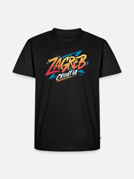 Zagreb Croatia Souvenir - Men's Premium Organic T-Shirt - black