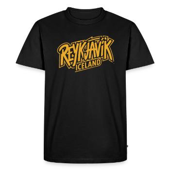 Reykjavík Islande Souvenir Design - T-shirt Premium bio Homme - noir - Devant - Nico (187cm)