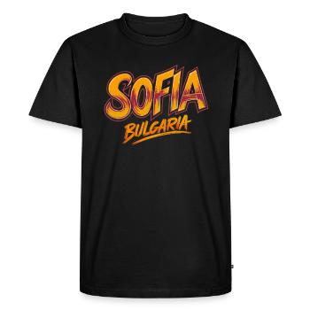 Sofia Bulgarie Souvenir - T-shirt Premium bio Homme - noir - Devant - Nico (187cm)