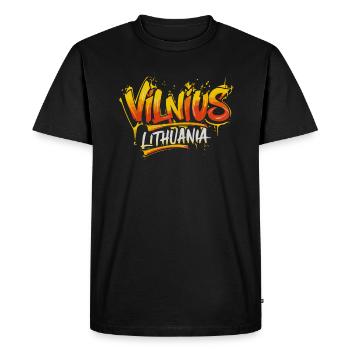 Vilnius Lituanie Souvenir - T-shirt Premium bio Homme - noir - Devant - Nico (187cm)