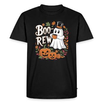 Boo-Brew Fantômes et citrouilles d'Halloween - T-shirt Premium bio Homme - noir - Devant - Nico (187cm)