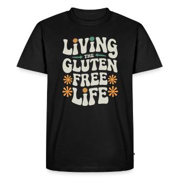 La vie La vie sans gluten - T-shirt Premium bio Homme - noir - Devant - Nico (187cm)
