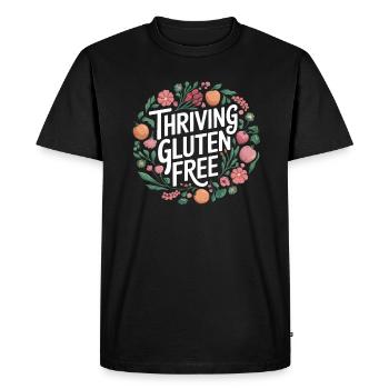Prospérer sans gluten Vivre sans gluten - T-shirt Premium bio Homme - noir - Devant - Nico (187cm)