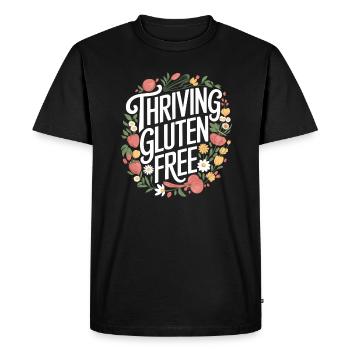 Vivez une vie réussie sans gluten - T-shirt Premium bio Homme - noir - Devant - Nico (187cm)