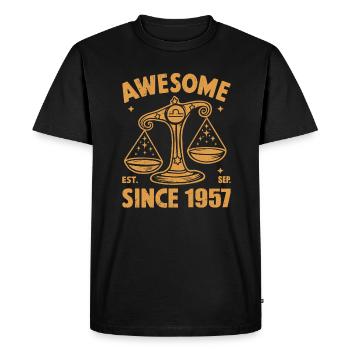 Génial depuis 1957 Anniversaire de la Balance - T-shirt Premium bio Homme - noir - Devant - Nico (187cm)