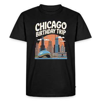 Chicago Birthday Travel Skyline - Men's Premium Organic T-Shirt - black - Front - Nico (187cm)