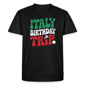 Italy Birthday Trip Pizza Fun - Men's Premium Organic T-Shirt - black - Front - Nico (187cm)