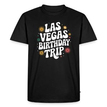 Voyage d’anniversaire à Las Vegas - Unique - T-shirt Premium bio Homme - noir - Devant - Nico (187cm)