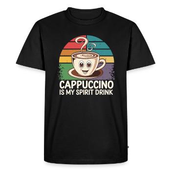 Cappuccino Is My Spirit Drink - Men's Premium Organic T-Shirt - black - Front - Nico (187cm)
