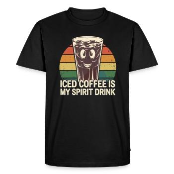 Iced coffee is my favorite drink - Men's Premium Organic T-Shirt - black - Front - Nico (187cm)