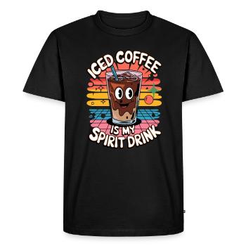 Iced Coffee Is My Spirit Drink - Men's Premium Organic T-Shirt - black - Front - Nico (187cm)