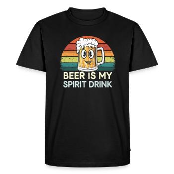 La bière est mon spiritueux boire rétro - T-shirt Premium bio Homme - noir - Devant - Nico (187cm)