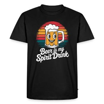 La bière est ma boisson spirituelle - T-shirt Premium bio Homme - noir - Devant - Nico (187cm)