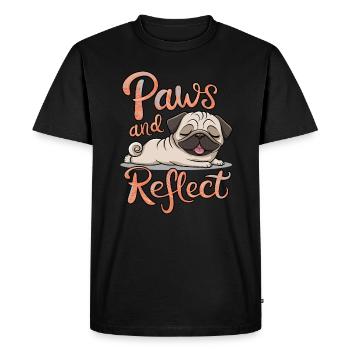 Pug Paws And Reflect Yoga Mediation - Men's Premium Organic T-Shirt - black - Front - Nico (187cm)