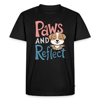Paws And Reflect Dog Yoga Meditation More Relaxed - Men's Premium Organic T-Shirt - black - Front - Nico (187cm)