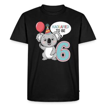 Koalafied Aura 6 - 6ème Anniversaire Koala - T-shirt Premium bio Homme - noir - Devant - Nico (187cm)