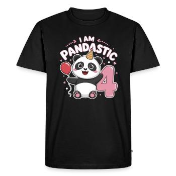 Je suis Pandastic 4e anniversaire Panda - T-shirt Premium bio Homme - noir - Devant - Nico (187cm)