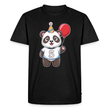 Cinquième anniversaire Panda Party chapeau ballon - T-shirt Premium bio Homme - noir - Devant - Nico (187cm)