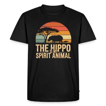 The hippopotamus is my power animal - Men's Premium Organic T-Shirt - black - Front - Nico (187cm)