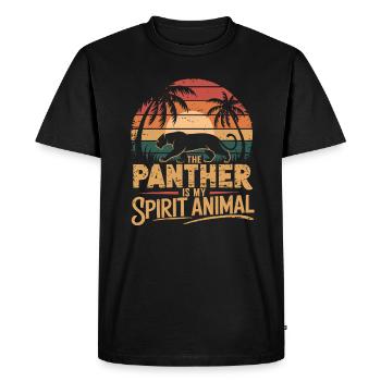 La panthère est mon animal de pouvoir - Style rétro - T-shirt Premium bio Homme - noir - Devant - Nico (187cm)