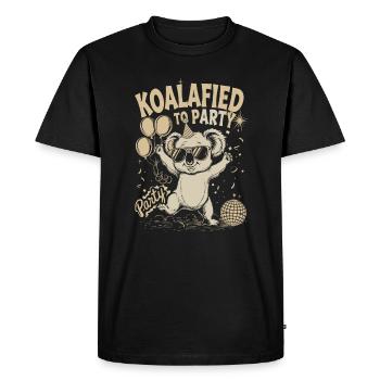 Qualified for partying koala with sunglasses - Men's Premium Organic T-Shirt - black - Front - Nico (187cm)