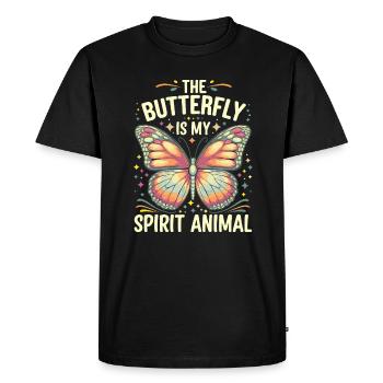 Schmetterling Le papillon est mon animal spirituel - T-shirt Premium bio Homme - noir - Devant - Nico (187cm)