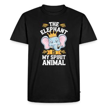 Elefant The Elephant Is My Spirit Animal Elefant - Men's Premium Organic T-Shirt - black - Front - Nico (187cm)
