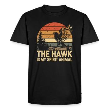Falke le faucon est mon animal spirituel - T-shirt Premium bio Homme - noir - Devant - Nico (187cm)