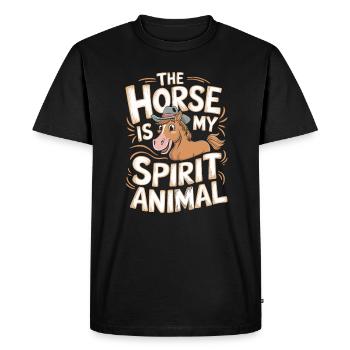 Pferd The Horse Is My Spirit Animal Pferd - Men's Premium Organic T-Shirt - black - Front - Nico (187cm)