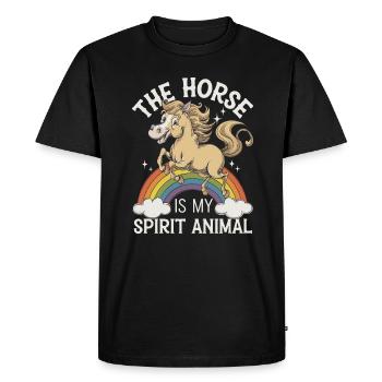 Pferd The Horse Is My Spirit Animal Pferd Regenbog - Men's Premium Organic T-Shirt - black - Front - Nico (187cm)