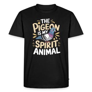 Taube Le Pigeon Est Mon , Animal Taube - T-shirt Premium bio Homme - noir - Devant - Nico (187cm)