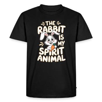 Hase Le Lapin Est Mon Spirituel Animal Hase - T-shirt Premium bio Homme - noir - Devant - Nico (187cm)
