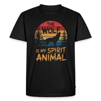 Wolf The Wolf Is My Spirit Animal - Men's Premium Organic T-Shirt - black - Front - Nico (187cm)
