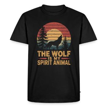 Wolf The Wolf Is My Spirit Animal - Men's Premium Organic T-Shirt - black - Front - Nico (187cm)