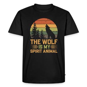 Wolf The Wolf Is My Spirit Animal - Men's Premium Organic T-Shirt - black - Front - Nico (187cm)