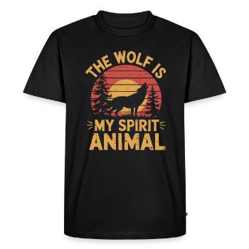 Wolf The Wolf Is My Spirit Animal - Men's Premium Organic T-Shirt - black - Front - Nico (187cm)