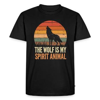 Wolf The Wolf Is My Spirit Animal - Men's Premium Organic T-Shirt - black - Front - Nico (187cm)