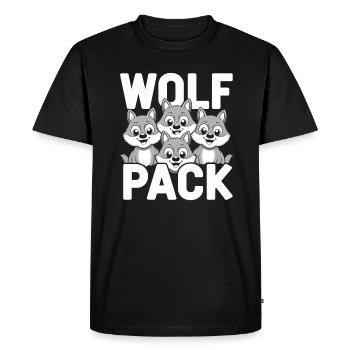 Wolf Group Design Wolf Pack - Men's Premium Organic T-Shirt - black - Front - Nico (187cm)