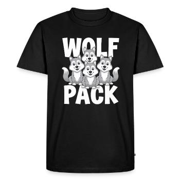 Wolf Group Design Wolf Pack - Men's Premium Organic T-Shirt - black - Front - Nico (187cm)