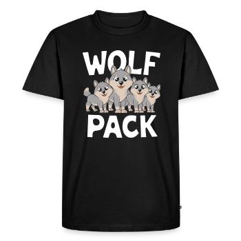 Wolf Group Design Wolf Pack - Men's Premium Organic T-Shirt - black - Front - Nico (187cm)