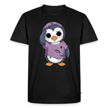 Penguin Zombie Halloween Spooky Cuteness - Men's Premium Organic T-Shirt - black - Front - Nico (187cm)