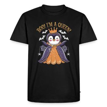 Penguin Halloween Boo! I'm a queen - Men's Premium Organic T-Shirt - black - Front - Nico (187cm)