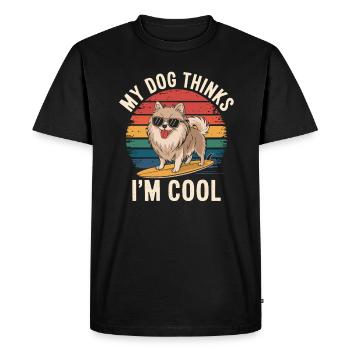 Pomeranian Dog Pomeranian - Men's Premium Organic T-Shirt - black - Front - Nico (187cm)