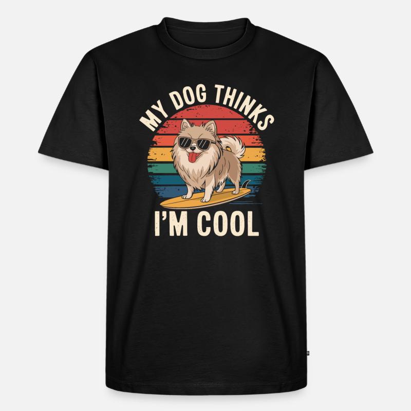 Zwergspitz Pomeranian Hund - Männer Premium Bio T-Shirt - Schwarz