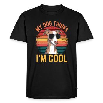 Whippet My Dog Thinks I'm Cool - Men's Premium Organic T-Shirt - black - Front - Nico (187cm)