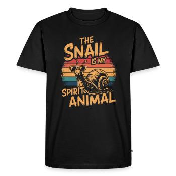 L’escargot est mon animal de pouvoir - T-shirt Premium bio Homme - noir - Devant - Nico (187cm)