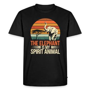 L’éléphant est mon animal de pouvoir - T-shirt Premium bio Homme - noir - Devant - Nico (187cm)