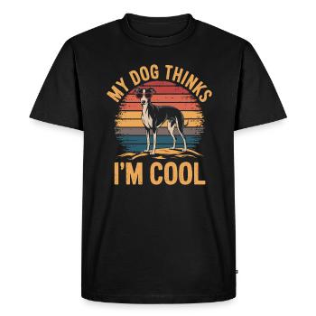 Whippet My Dog Thinks I'm Cool - Men's Premium Organic T-Shirt - black - Front - Nico (187cm)