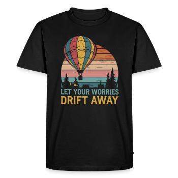 Laissez vos soucis s’envoler Montgolfière - T-shirt Premium bio Homme - noir - Devant - Nico (187cm)