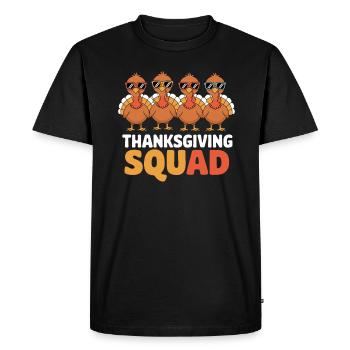 Équipe de Thanksgiving Drôles de dindes - T-shirt Premium bio Homme - noir - Devant - Nico (187cm)